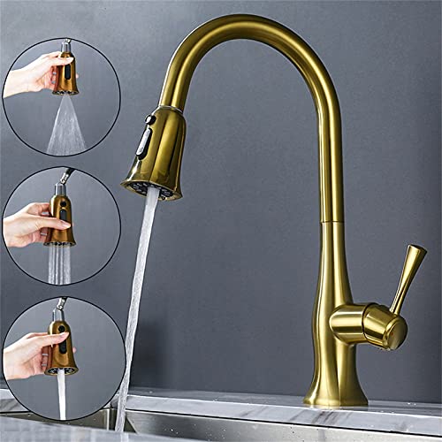 Grifo de cocina extraíble para lavar verduras cómodamente con caño giratorio de 360° 7