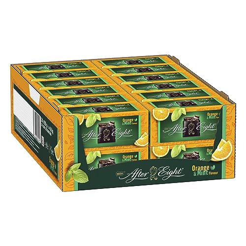After Eight Nestlé Láminas de Chocolate Negro con Interior de Menta y Naranja 200g - Pack de 24