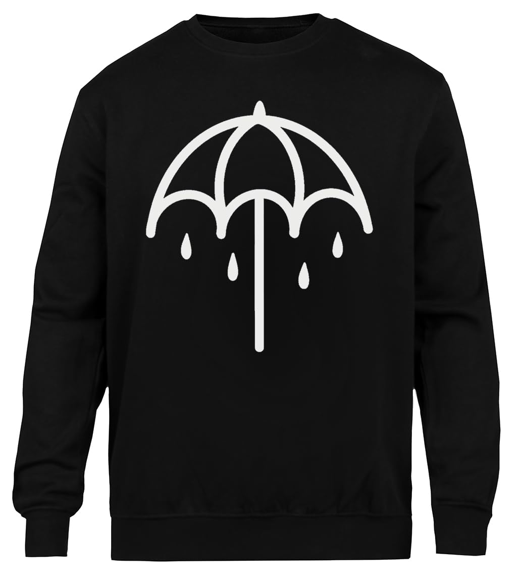 Paraguas Sudadera Negra Unisex Sudadera Ecológica Unisex Black Sweatshirt Eco-Friendly Crewneck