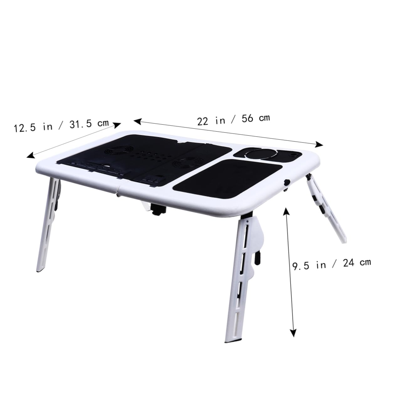 SEWACC Foldable Laptop Table Tray with Dual Cooling Fans Tablet Stand for Bed and Sofa Portable Desk for Home Office Use