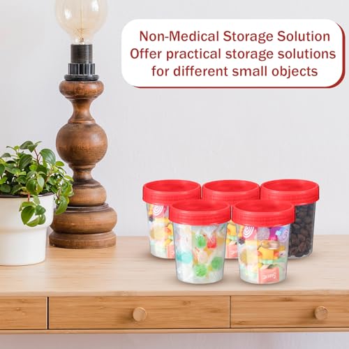 Image of Geiserailie 100 Pcs Urine Cups 4oz Disposable Specimen Container,Red