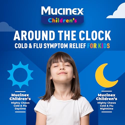 Mucinex Children's Mighty Chews Nighttime Cold and Flu Medicine, Children's Acetaminophen, Dextromethorphan, & Doxylamine Succinate, Kids Cough Medicine, Ages 6+, 16 Medicated Chewable Tablets - image 7