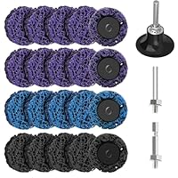 Kizaten CSD Scheibe schleifscheiben,20 Stück 50mm Grobreinigungsscheibe,Reinigungswannen-Set mit zwei Zugstangen für für Winkelschleifer von Farbe,Rostschweißnähten,Oxidation Reinigen & Entfernen