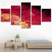 SIGNWIN 5 Panel Canvas Wall Art Modern Art Dramatic Fish Jellyfish Marine Life Multicolor Nautical Photography for Home Decorations Ready to Hang - 60