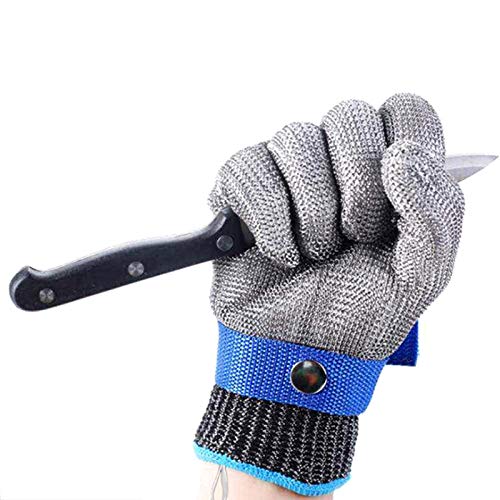 Anjusok Cut Resistant Glove-Stainless Steel Wire Metal Mesh Butcher Safety Work Glove for Meat Cutting, fishing-Medium