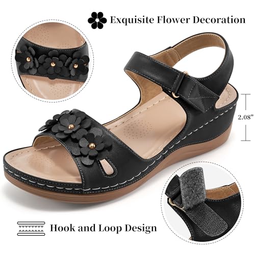 FUDYNMALC Sandals for Women Dressy Wedge: Comfortable Summer Shoes 2025 Walking Platform Footwear for Beach Vacation3
