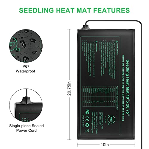 RIOGOO 24 * 52cm Tapis Chauffant pour semis et contrôleur de Thermostat 68-108 ° F contrôleur de Thermostat numérique IP68 étanche (Tapis Chauffant + contrôleur de Thermostat) - Image 3