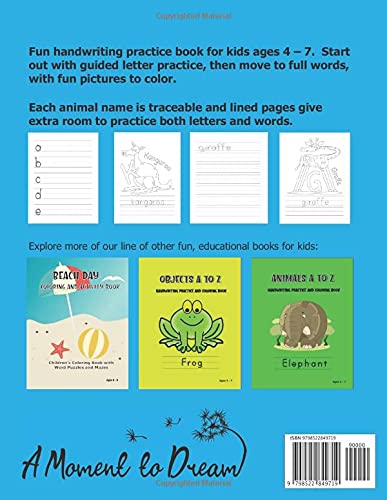 Zoo Animals A to Z Handwriting Practice and Coloring Book: Alphabet and Letter Tracing Book - Image 2