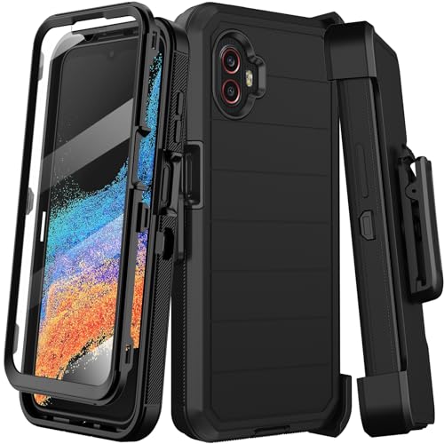 KECAI for Samsung Galaxy Xcover 6 Pro Case with Belt Clip Holster Built-in Screen Protector Heavy Duty Shockproof Drop Protection Military Grade Durable Phone Cover with Kickstand (Black)