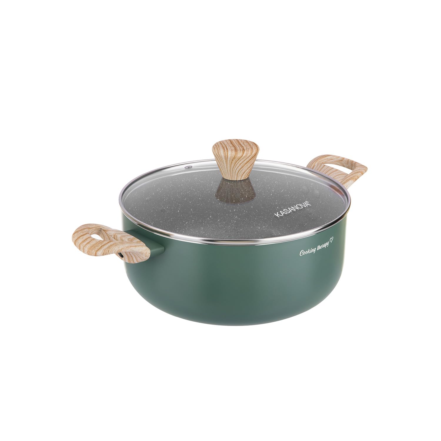 Saucepan 24 cm with inscription Cooking Therapy and lid