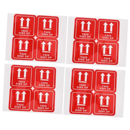 VILLFUL 16 Pcs Red Shipping Care Sticker This Side Up Stickers For Shipping Pvc This Side Up Decal Caution Label Sticker