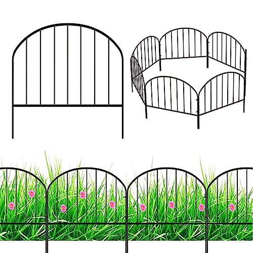 9.5ft Decorative Garden Fence Panels No Dig Fencing, Rustproof Animal Barrier Boarder, Metal Wire Panel Border for Landscape Patio Yard Outdoor Decor