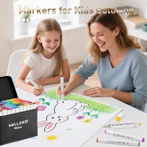 alcohol markers 80 colors dual tip art colored markers for adult coloring book painting drawing alcohol based with carrying case for adult kids
