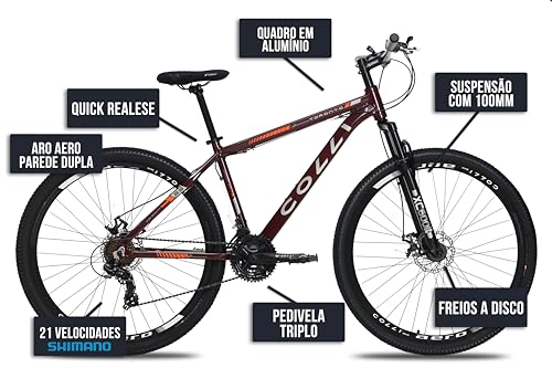 Colli Bike, Bicicleta Toronto, Aro 29 Aero, Tamanho 17, Quadro em Alumínio, 36 Raias, Freios a Disco