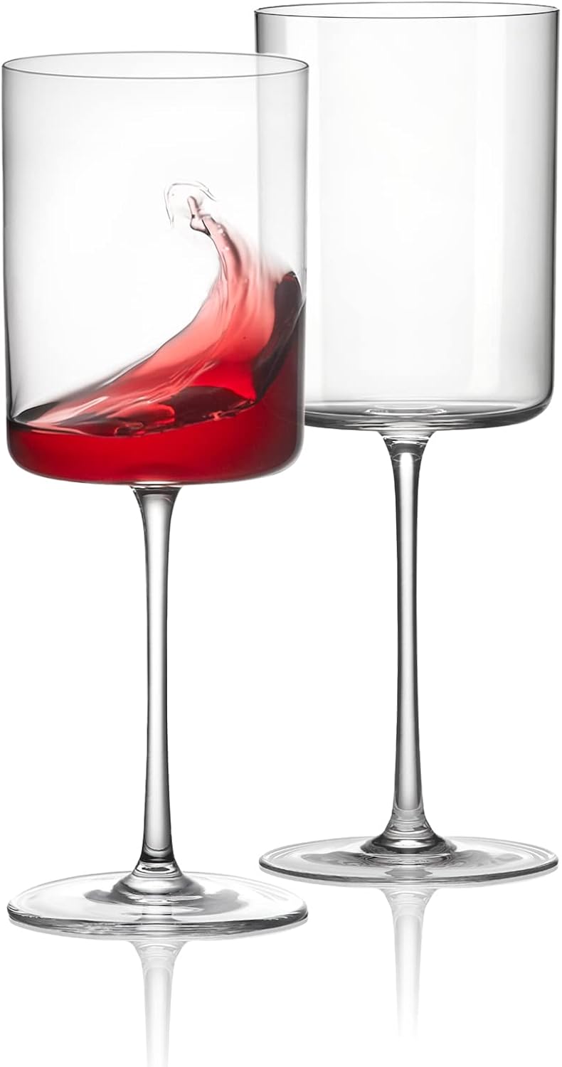 RONA Medium 42 Wine Glass | 14 oz. | Set of 2 | Medium Collection | Party Set & Wine Glass Set | Crystalline Glass | Ideal for Home, Restaurant, Party, Wedding, Champagne | Made in Europe |