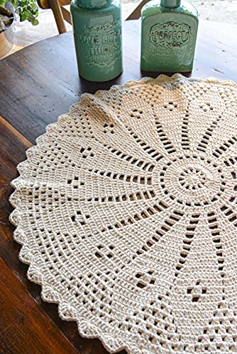 Circulo Natural Cotton Yarn - Big Ball 24.7 Oz - 100% Brazilian Virgin Cotton - Undyed - Pack Of 1 Ball - Color 20 Natural (4/8 - Worsted) #TOP3