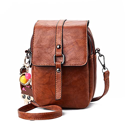 ZiMing Bolso de teléfono móvil retro femenino mini bolso de cuero vegetariano flip   flop zipper cartera chica encantadora