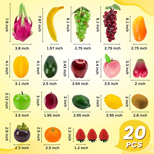 Toopify 20 Pcs Artificial Fruits Pack, Fake Fruits For Home Decor, Simulation Fruit Set thumb #1