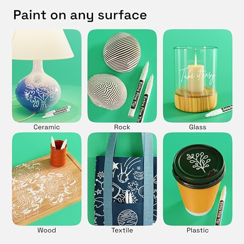 Artistro WAEF0002-02-ZT-CN 2 White Acrylic Paint Pens For Rock Painting Ceramic Wood Glass Tire Plastic - 0.7Mm Extra Fine Tip Paint Markers Ideal thumb #1