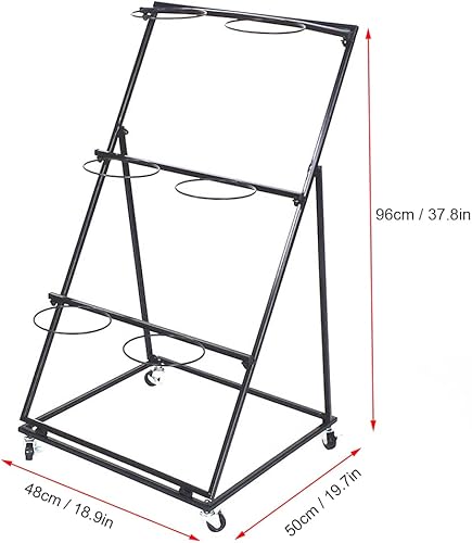 Miniatura 4 de Soporte decorativo de flores con cubos para flores cortadas, soporte de plantas rodante resistente en ruedas, estante de escalera para carrito de
