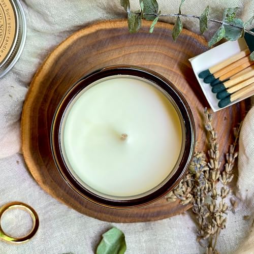KOTKAS Lavender Eucalyptus Scented Candles - 8oz Natural Scented Soy Candles for Home Non Toxic Aromatherapy Lavender Candles Gifts for Women Bath Relaxing Calming Soothing Relaxation Stress Relief - Image 3