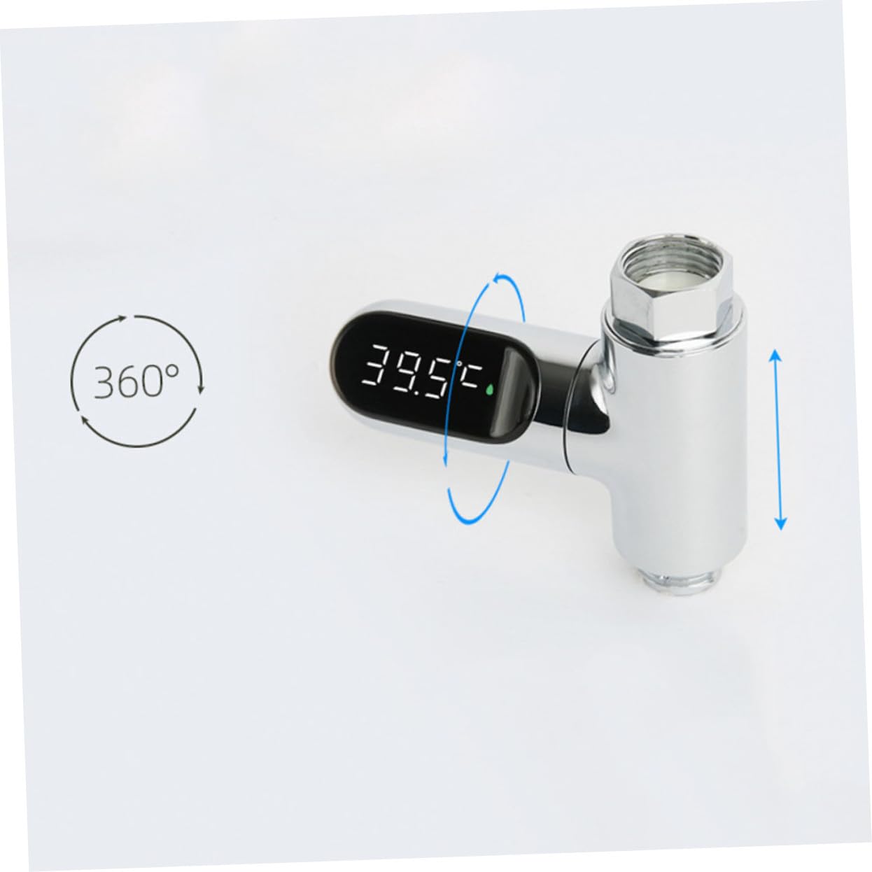 LED Duschthermometer mit LED Display Drehbar Batterielos Präziser Wassertemperaturmesser für Badewanne und Dusche Einfache Installation Sicheres Material Messbereich