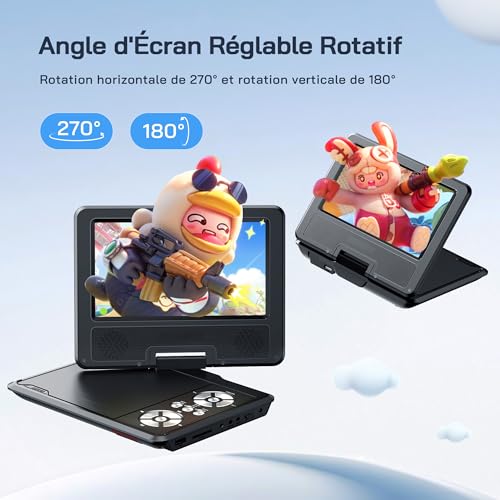 Lecteur DVD portable WOLFANG écran HD : la solution pour occuper les enfants sans connexion internet