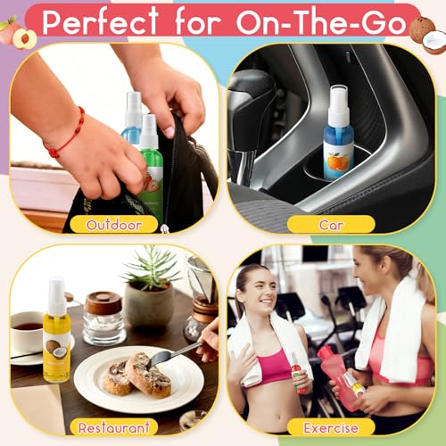 Image of 6 Pcs Hydrating Hand Washing Spray Juicy Fruit Scented Hand Washing Spray Travel Size 2 Fl oz Pocket Bottle Mist Gently Cleans Dirt for Family Adults Sensitive Skin Travel Car Christmas
