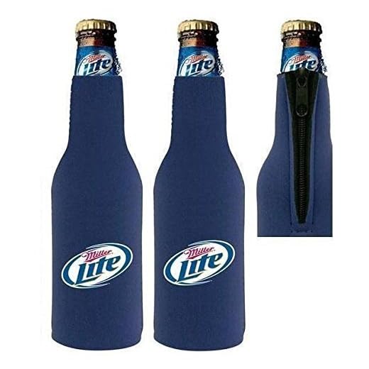 Miller Lite Beer Bottle Suit Holder Cooler Kaddy Huggie Coolie Set of 2