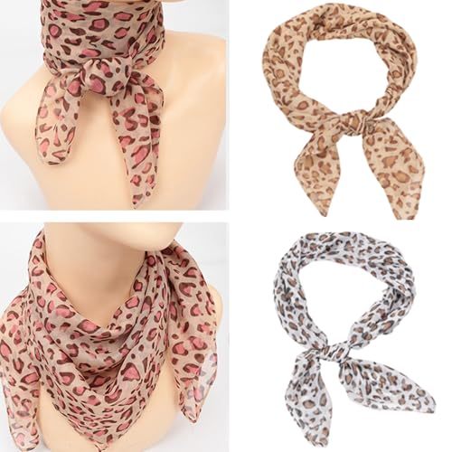65cm Leopards Print Silk Scarf For Women Girls Short Necktie Scarf Fashionable Multifunction Accessory For Any Outfit2