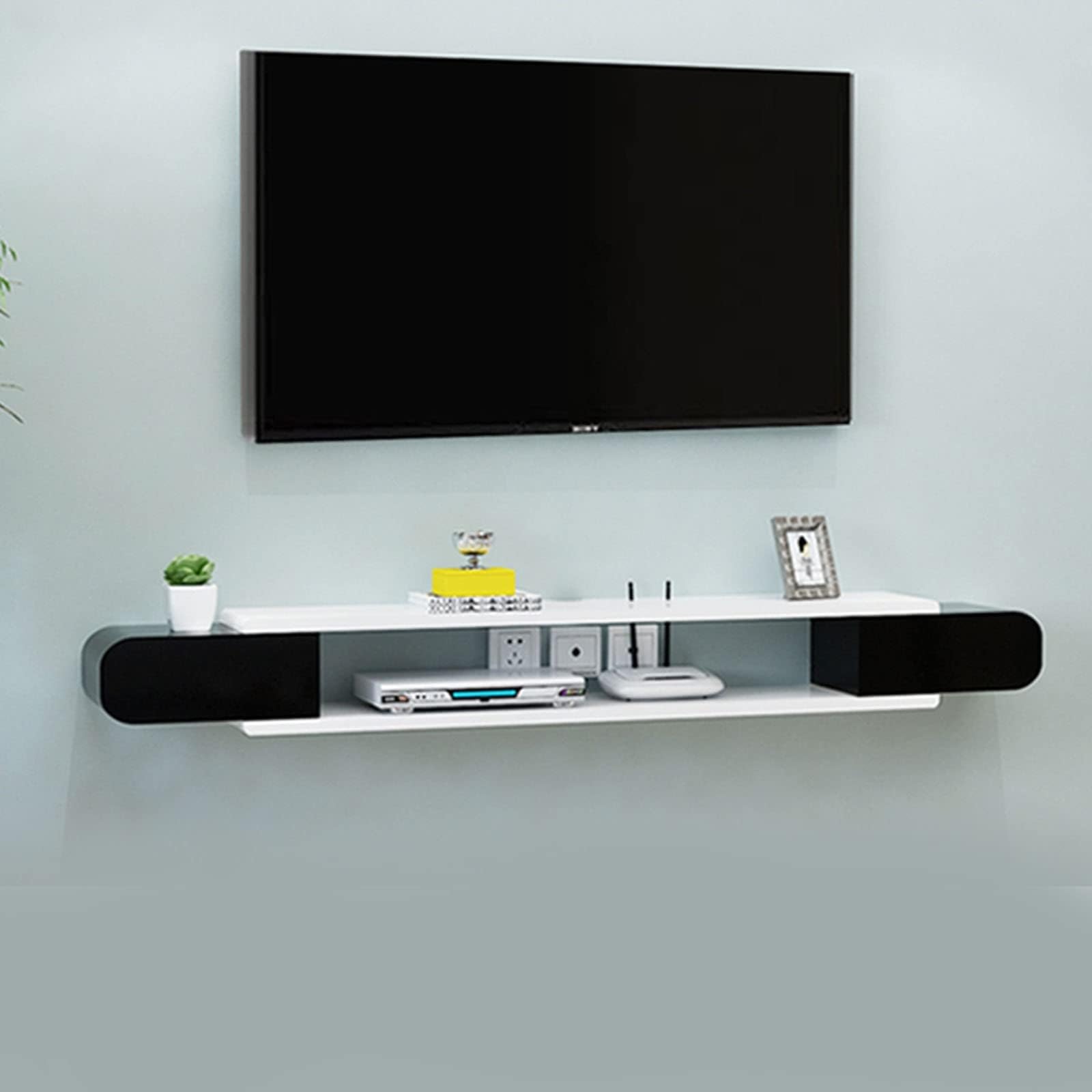 mobile TV Console multimediale moderna da parete con supporto TV galleggiante con spazio for riporre oggetti for camera da letto, soggiorno, moderna da parete(1.1M)