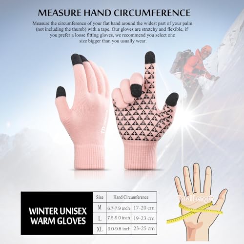 Image of TRENDOUX Winter Gloves for Men Women - Upgraded Touch Screen Cold Weather Thermal Warm Knit Glove for Running Driving Hiking
