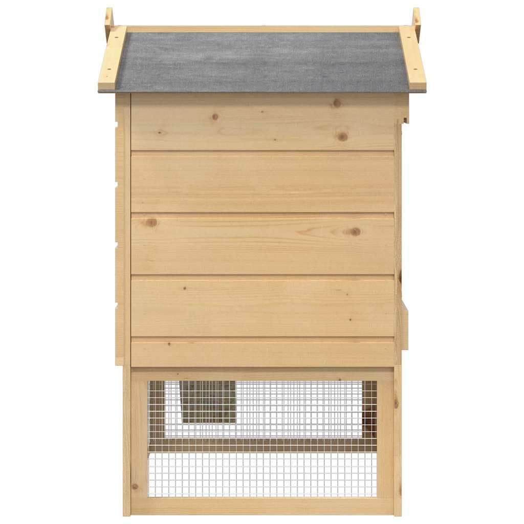 Gallinero Madera pino macizo Marrón 75 x 60 x 89 cm | Puerta con cerradura, techo a intemperies, fácil de limpiar, abrigo exterior duradero