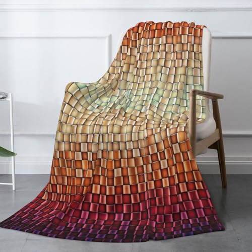 Couverture douce mosaïque colorée dégradée, le cadeau idéal pour le salon - 4