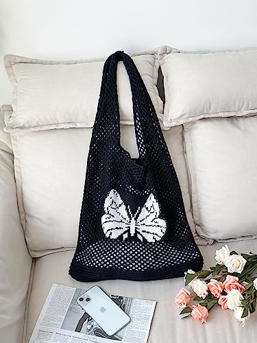 Image of ENBEI Beach Bag Crochet Tote bag for Women,Aesthetic Boho Large Bag,Foldable&Lightweight,Shopping,Beach,Travel,Daily Use