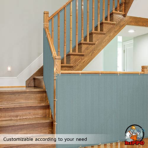 Image of HIPPO Baby Safety Net for Balcony Child Protection Stairway Safety Net Railing Guard for Kids Staircase Protector with Tie-Cords Breathable Fabric Indoor Outdoor Use (1.5MTX5MT, Country-Blue)