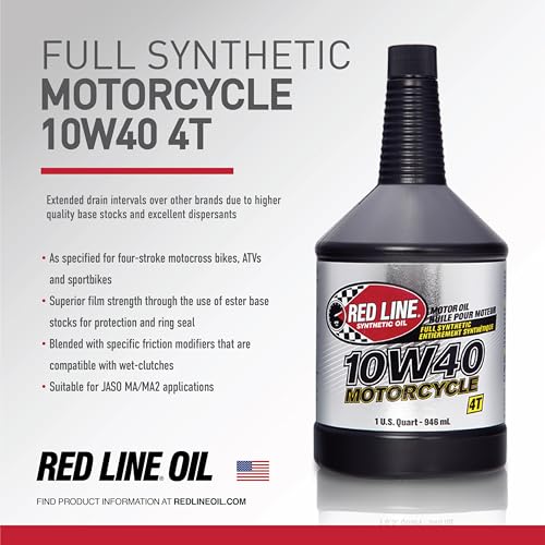 Aceite Sintético para Moto 10W40 Red Line 1 Quart miniatura 3