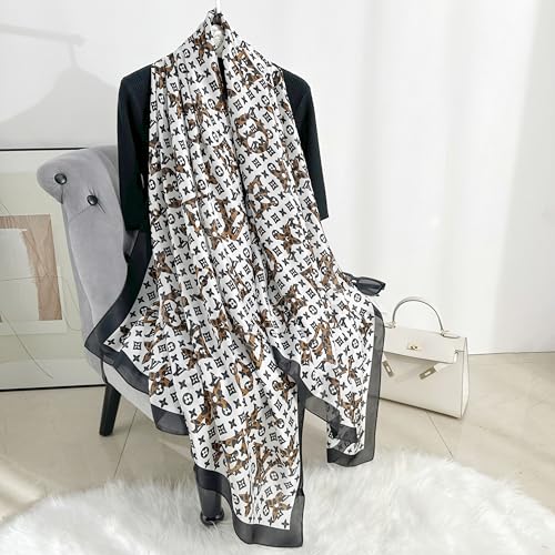 Image of Printed Poly Silken feel Scarf Stole for Women | Stylish, Soft, & Lightweight | Satin Feel Neck Scarf, Hair Scarf, Head Scarf for Women