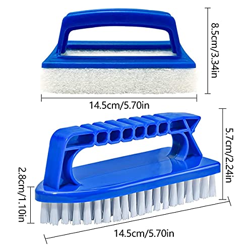 Pool Schwamm Bürsten,Forreen 4 Stück Poolreinigung Handschrubber Kunststoff Schwimmbad Bürste Wiederverwendbar Pool Handbürsten mit Griff zum Reinigen von Schmutz und Moos – Bild 4
