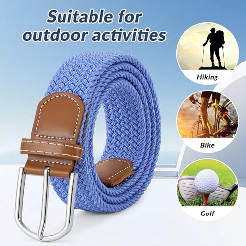 Image of BELTROAD Elastic Braided Belt Mens Golf Belts No-Hole Design Lightweight Breathable Woven Stretch Belt for Golf Casual