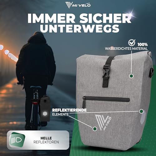 MIVELO 2in1 Fahrradtasche Gepäckträgertasche wasserdicht 100% PVC frei + Laptopfach + Schultergurt… – Ansicht 6