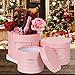 GnFlus Pink Gift Box Round Gift Boxes with Lids Set of 3 Nesting Gift Boxes for Presents Assorted Sizes Flower Boxes for Arrangements Birthday Wedding Bridesmaid Graduation Christmas Party Gift Bags