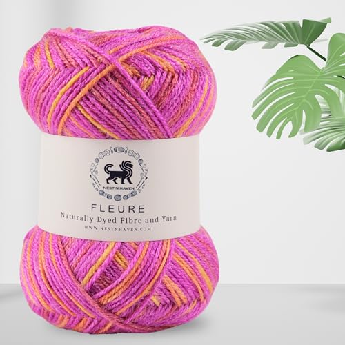 Image of Nestnhaven Acrowools Fleure Hand Knitting and Crochet Yarn. Pack of 1 Ball - 100gms. Shade no - NNHF (Multicolor17) | (800 Gm)