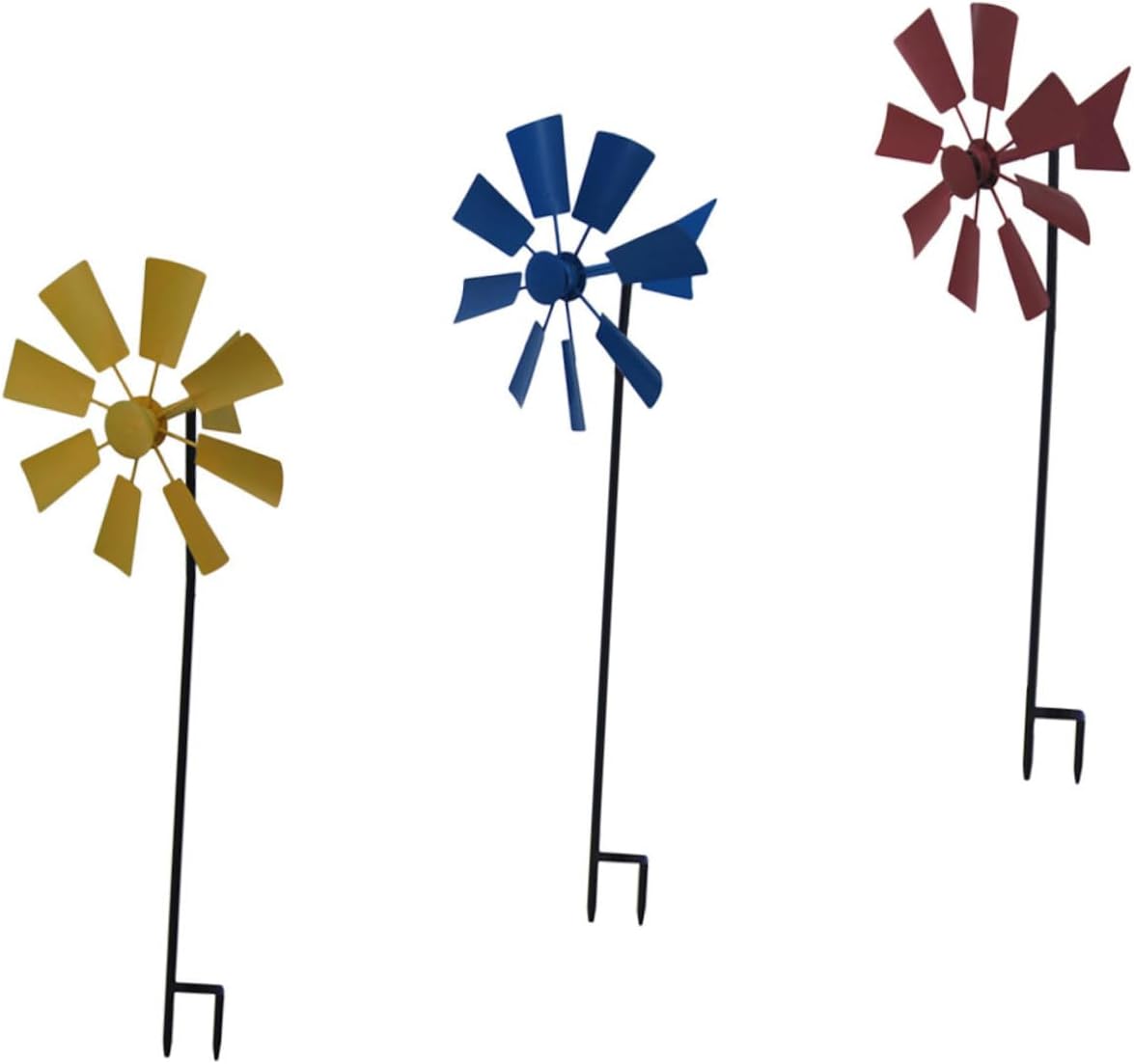 3pcs Garden Windmill Decorations Outdoor Metal Craft Decorative Pinwheel Windmill for Porch