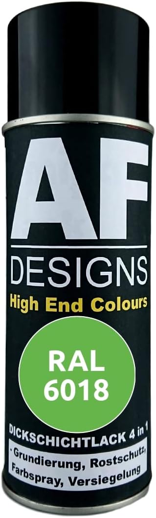 Alex Flittner Designs Rust Protection Paint 4-in-1 RAL 6018 Yellow Green Metal Protective Paint Spray Rust Protection Paint Spray Can