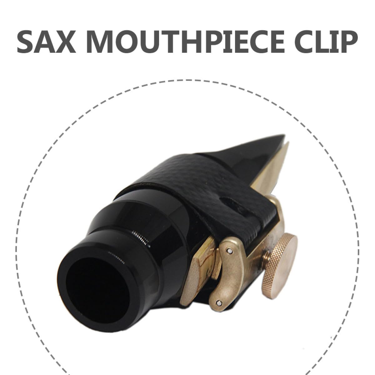 IMIKEYA Ligadura para Saxofón Alto Ligera y Resistente Soporte Confiable, Accesorio Metálico Pu Adecuado para Músicos Profesionales