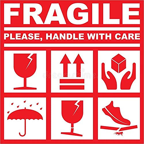 BlackDreams® " Fragile please Handle with Care stickers/labels with 6