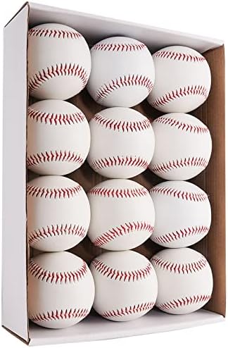 Oeab Baseballs 12 Pack Training Baseball 9 inch Sports Practice Baseballs Autograph Baseballs Baseballs for Kids/Youth Training Baseballs Bulk for Pitching, Throwing, Signature, Collection