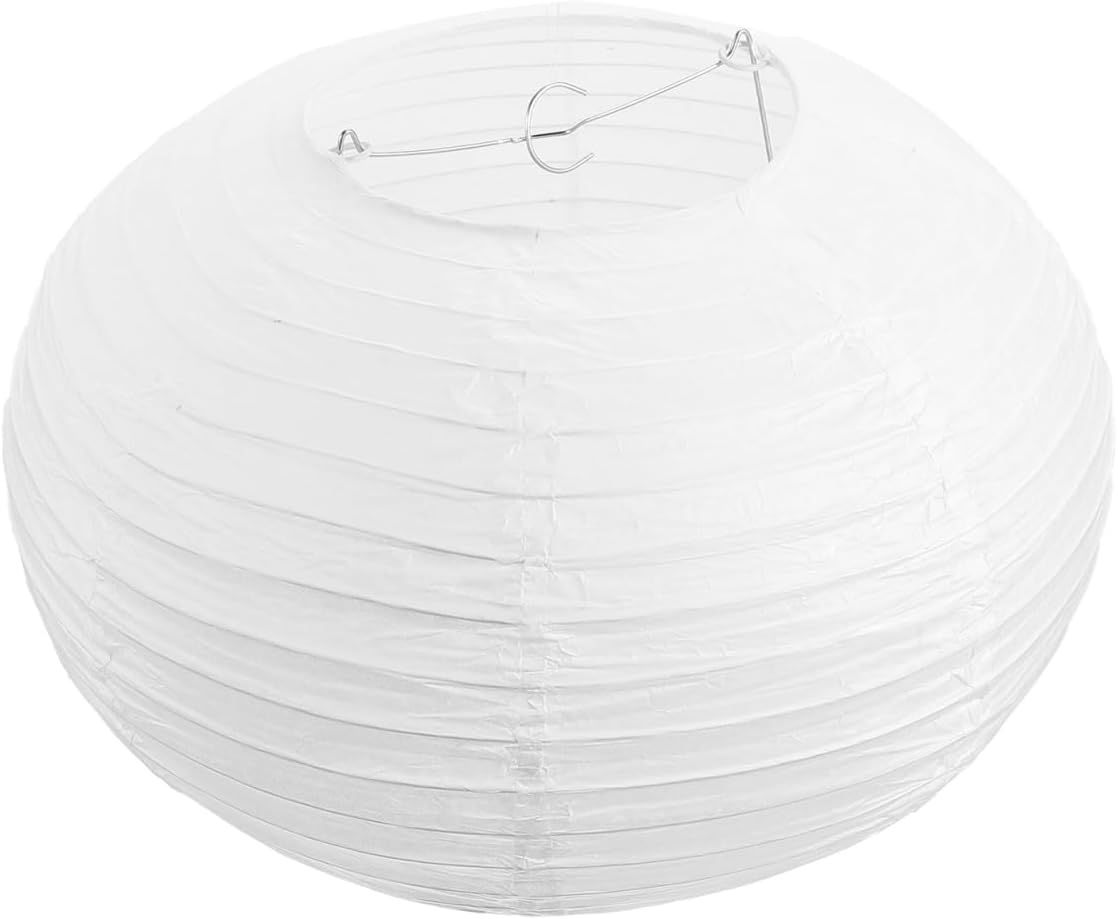 DOITOOL Round White Paper Lanterns 12 inch, Decorative Chinese/Japanese Hanging Round Paper Lanterns Lamp Japanese Lampshade for Wedding, Anniversary, Bridal, Birthday, Home Decor, Party Decoration