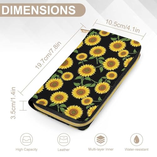 Large Capacity Beautiful Sunflower Wallet for Unisex, Wallets Easy to Carry, Compact Wallet for Outdoor Accessories2
